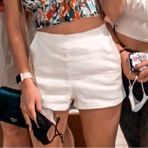 White Linen Shorts